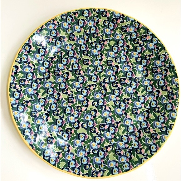 Anthropologie Floral Plate - Multicolor Stoneware - Rich Jewel Tones NWT 🌺SALE